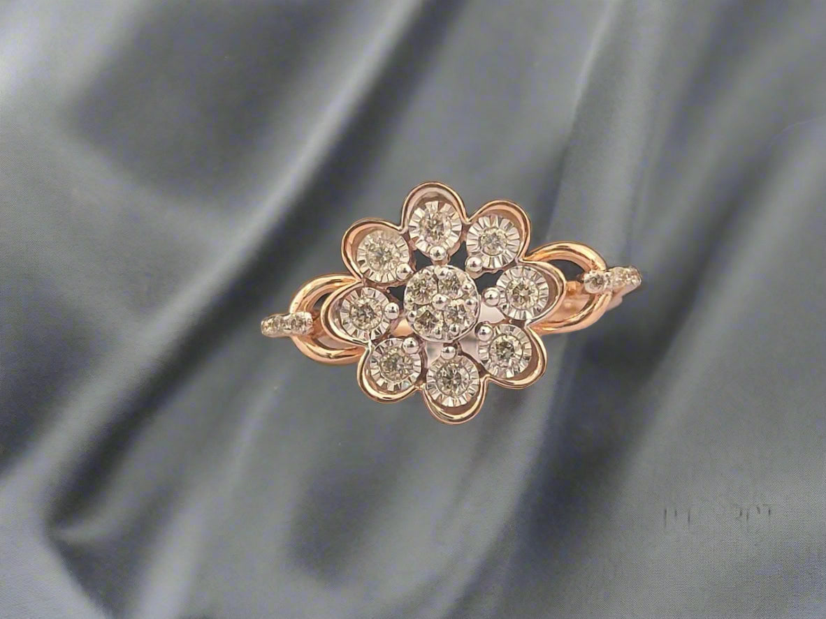 Twilight Bloom Gold Ring