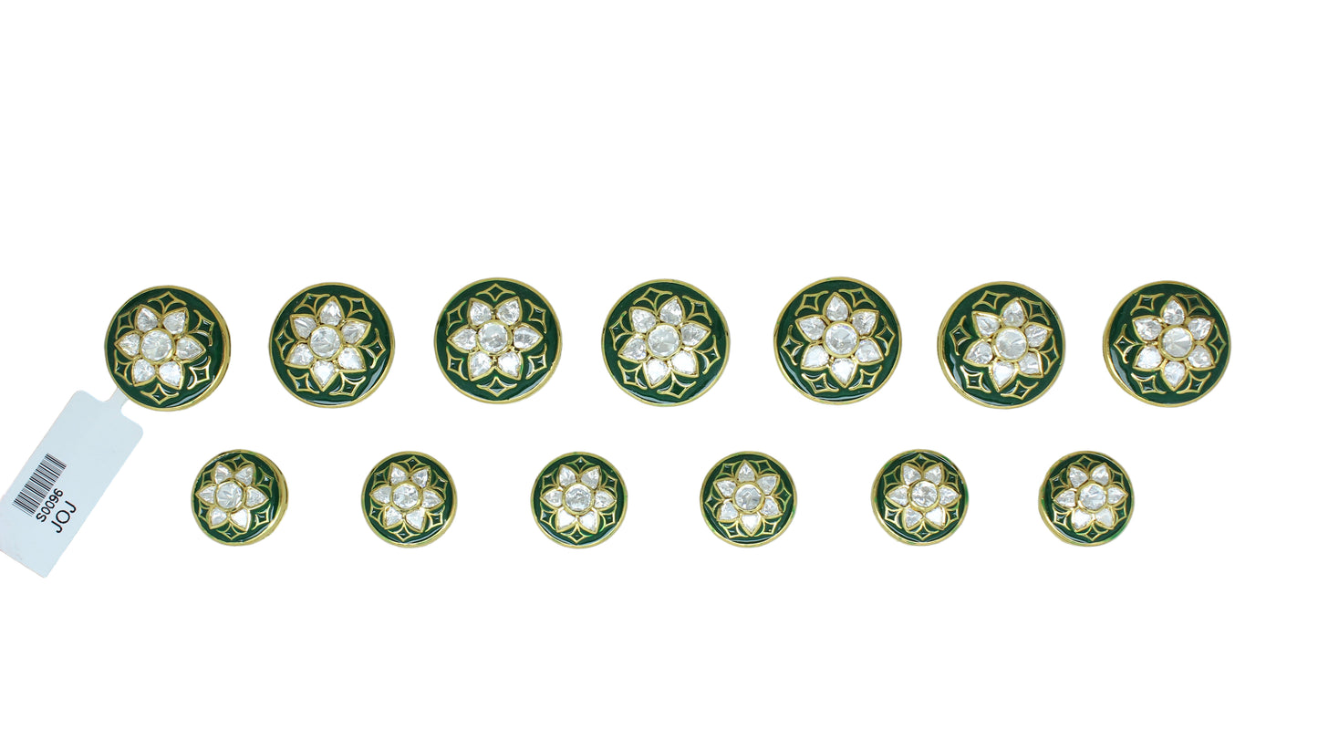 Harit Pushp Polki Button
