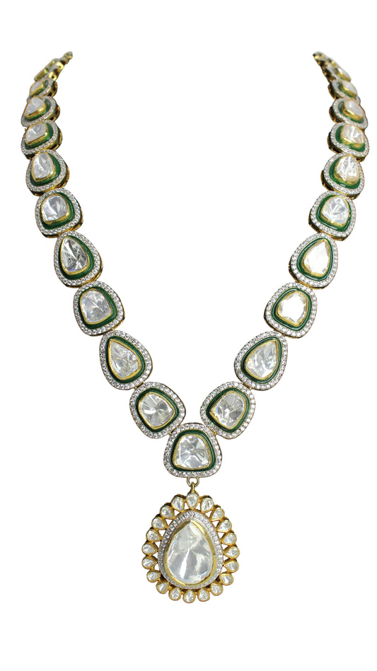 Green Meena Long Necklace