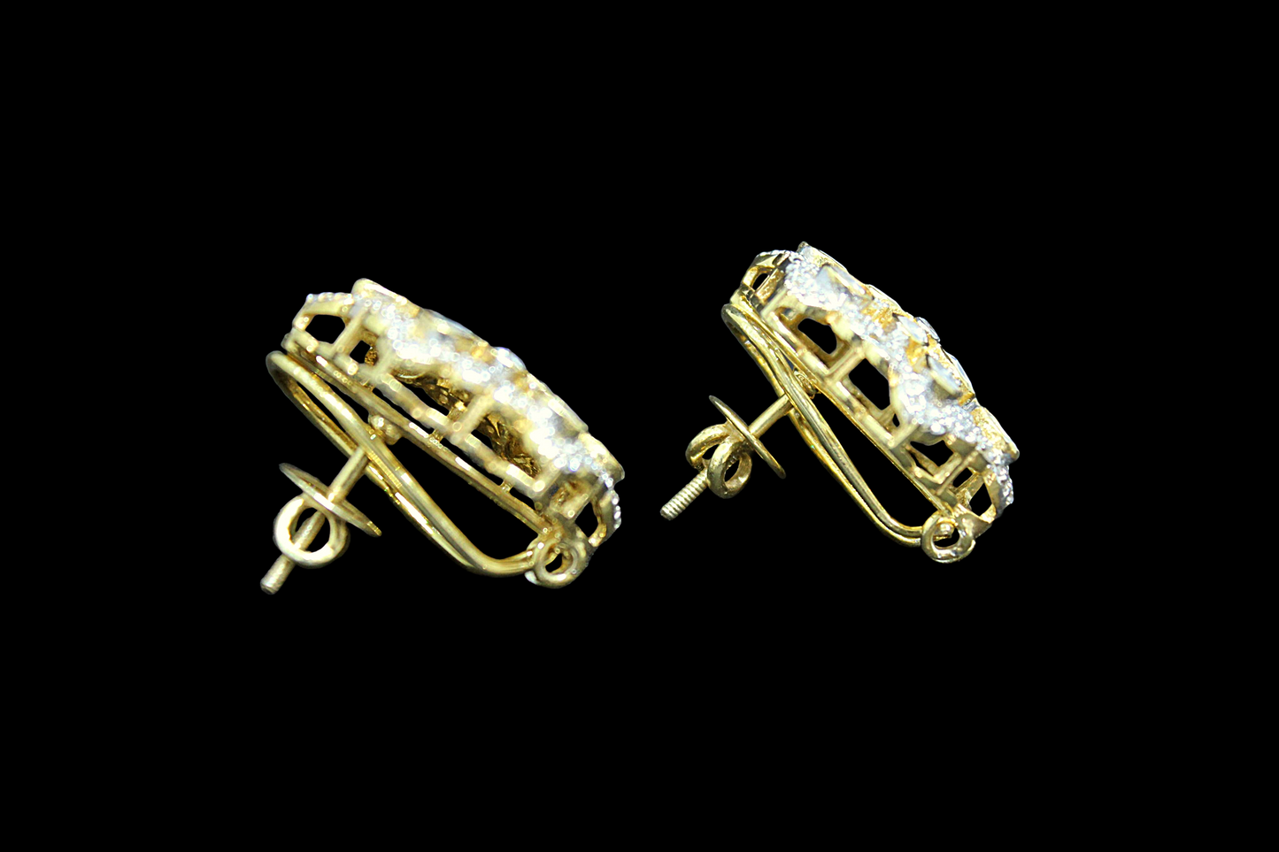 Mughal-Inspired Kundan Stud Silver Earrings