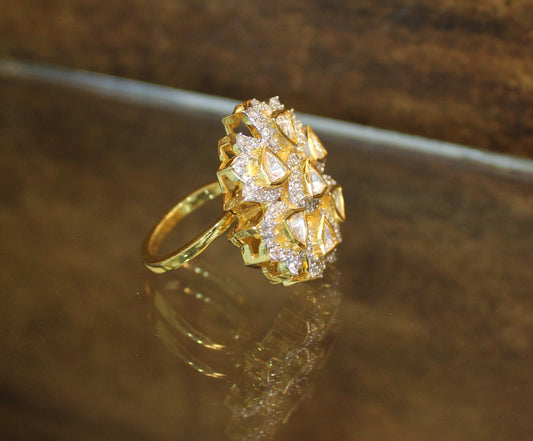 Rose Cut Silver Ring