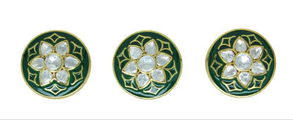 Harit Pushp Polki Button
