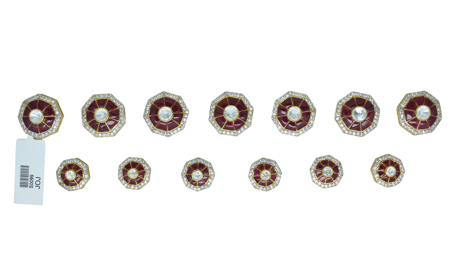 Royal Ruby Octagon Button