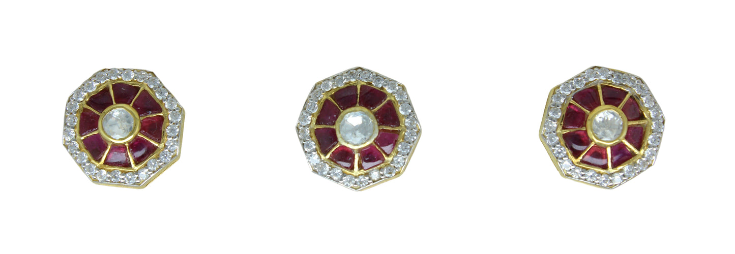 Royal Ruby Octagon Button