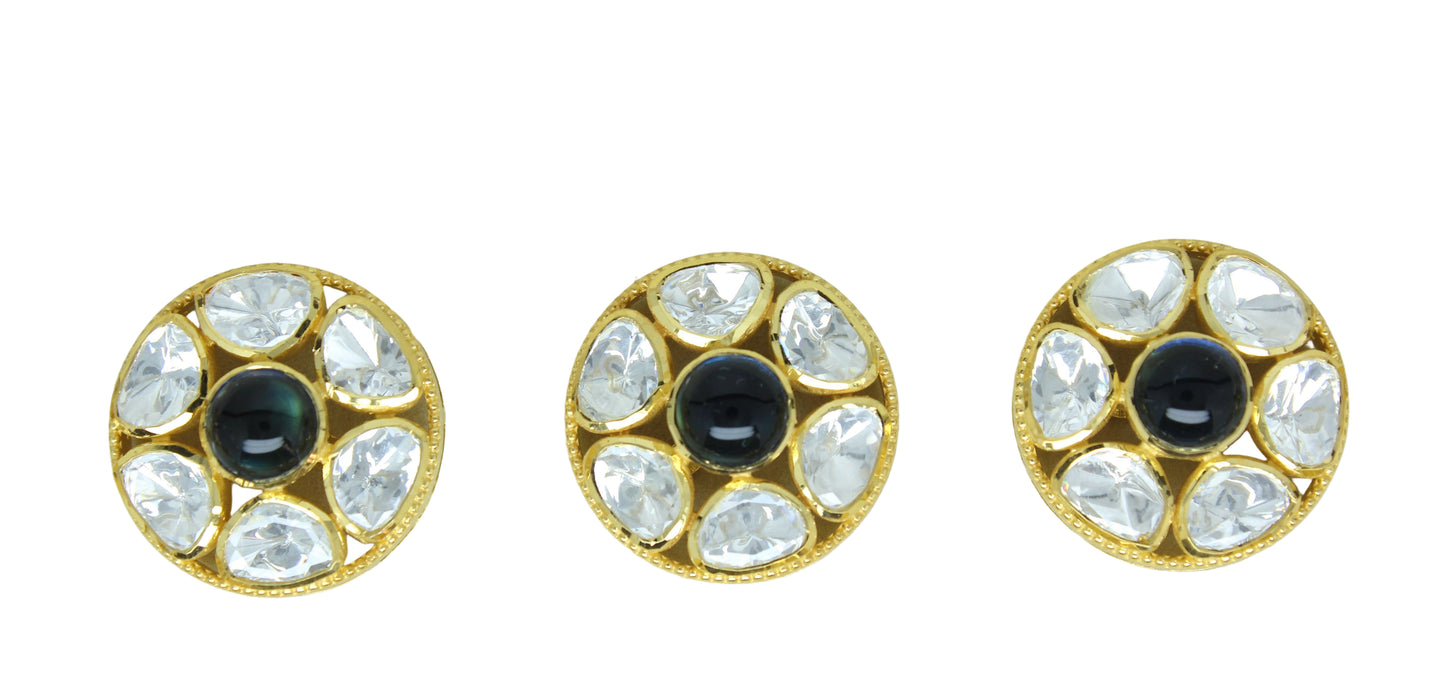 Midnight Floral Polki Buttons