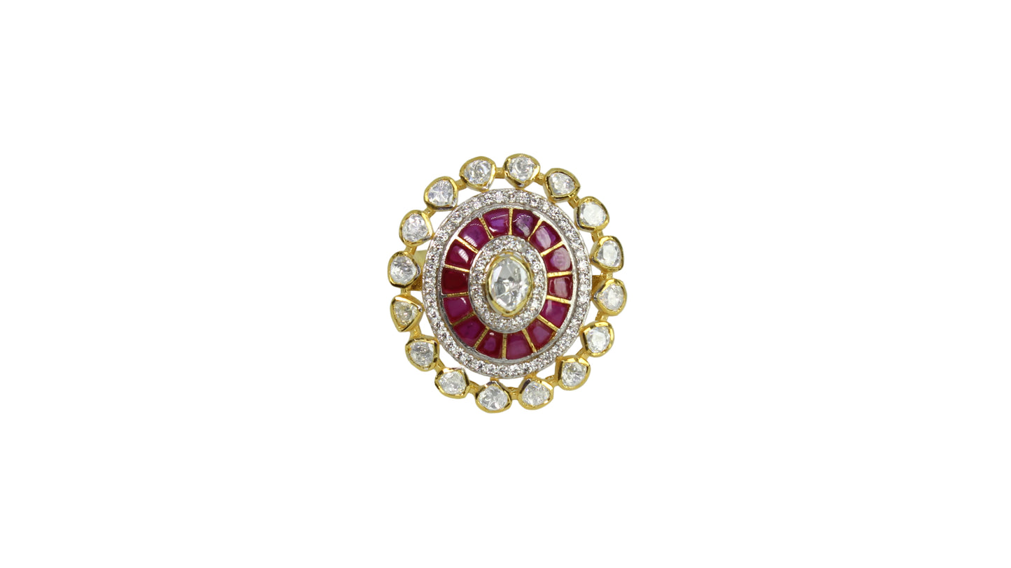 Jaipur Royal Ruby Polki Ring