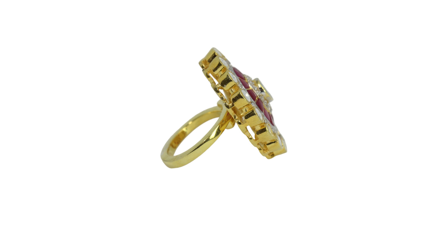 Jaipur Royal Ruby Polki Ring