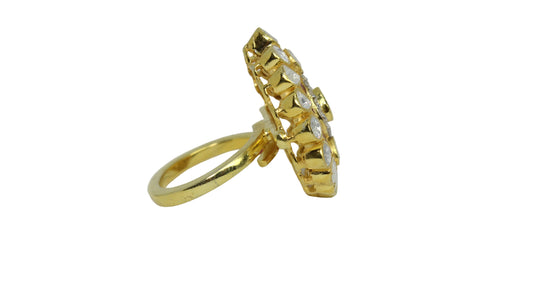 Ruby Lotus Polki Ring