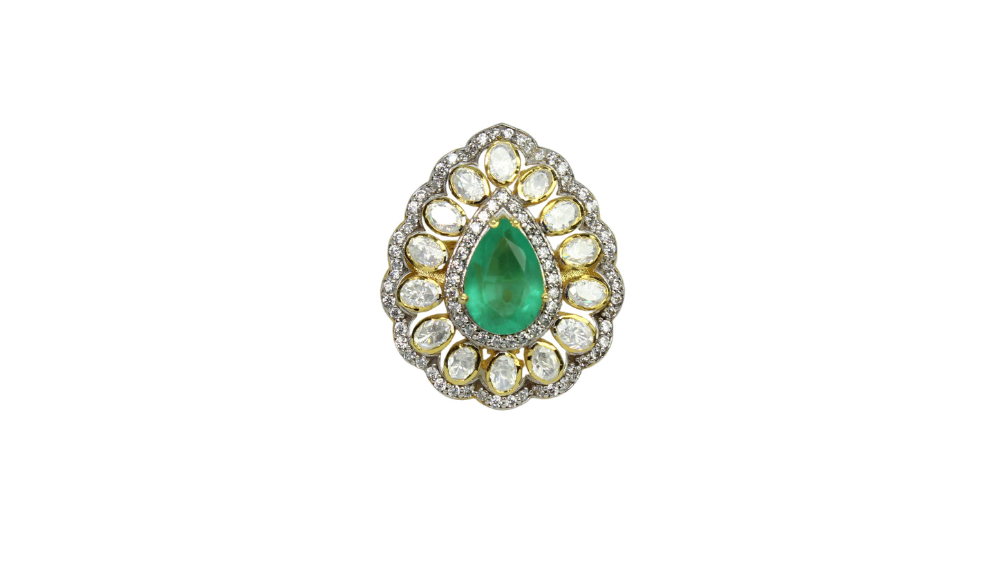 Emerald Dewdrop Ring