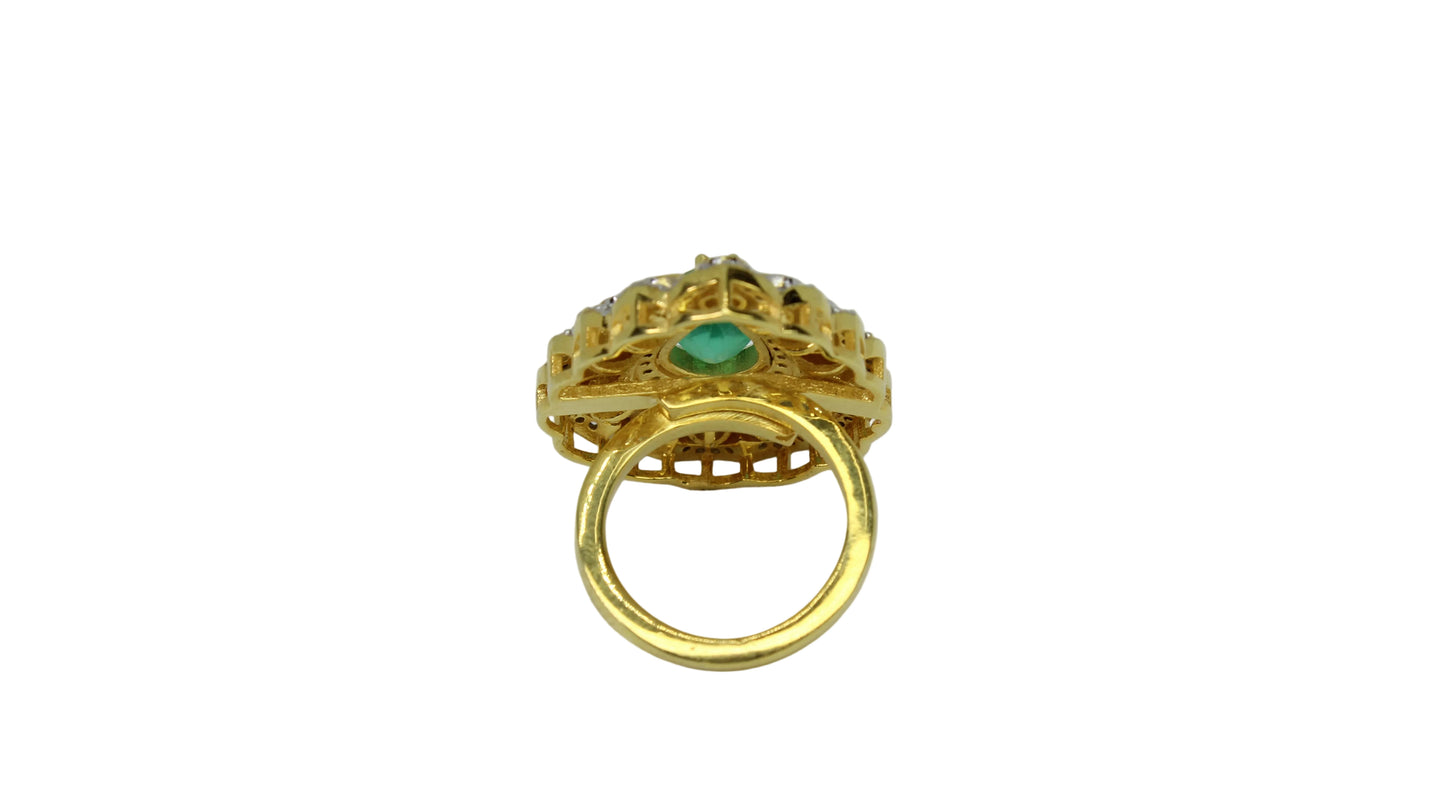 Emerald Dewdrop Ring