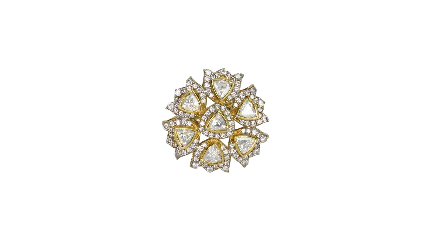 Rose Cut Silver Ring
