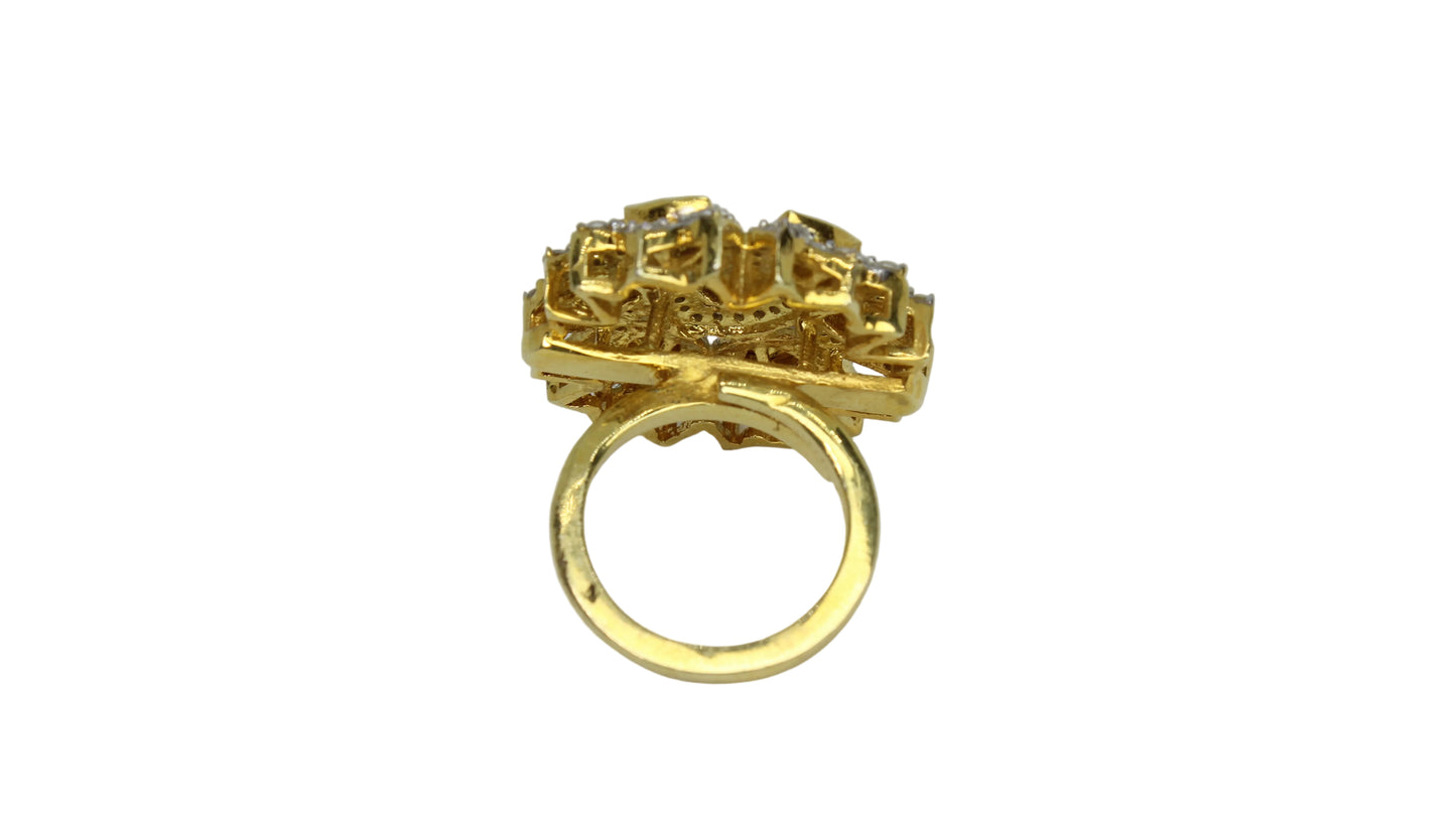 Rose Cut Silver Ring