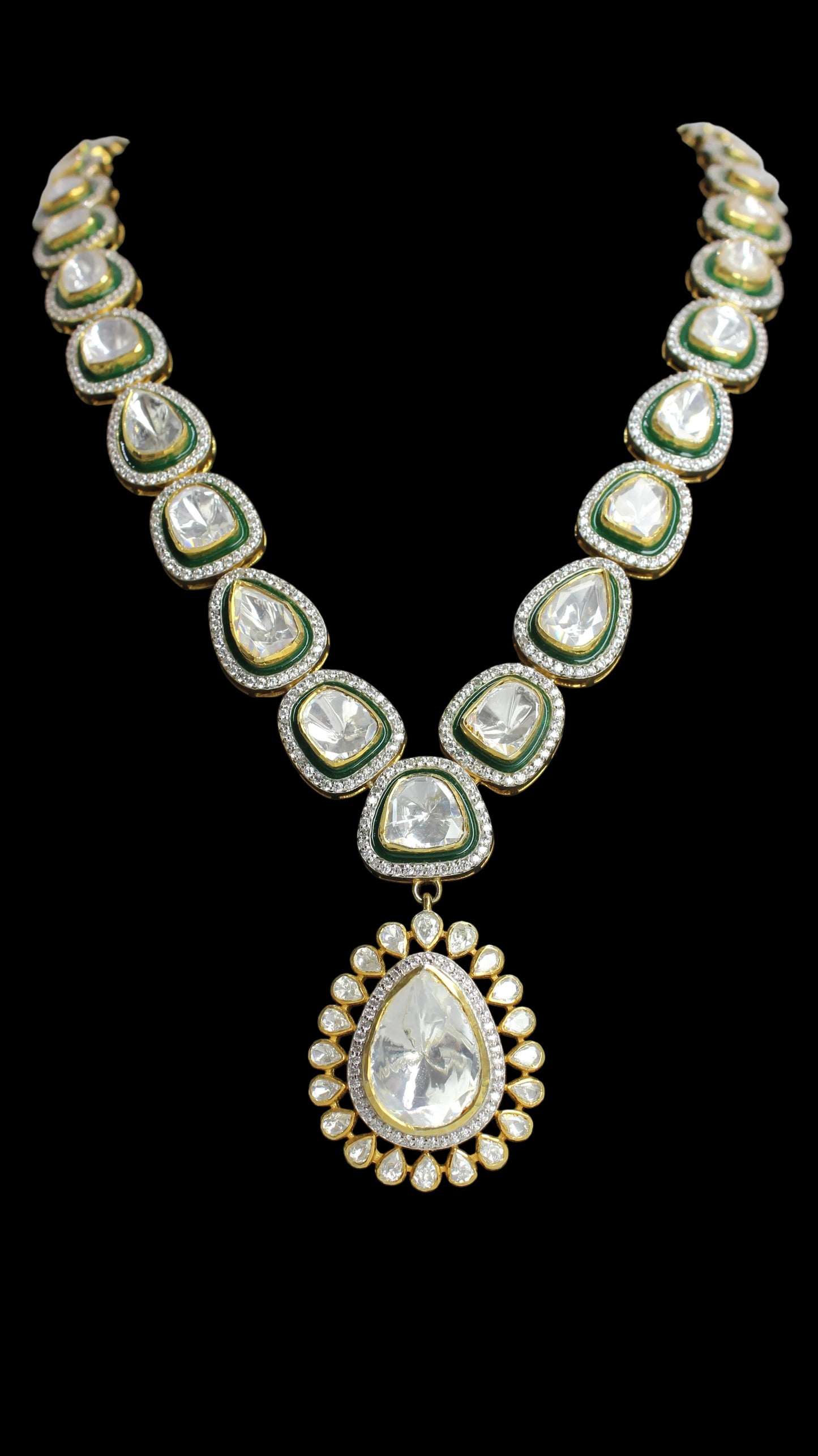 Green Meena Long Necklace