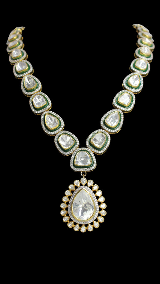 Green Meena Long Necklace