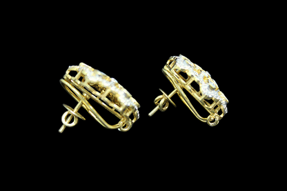 Mughal-Inspired Kundan Stud Silver Earrings